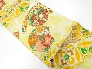 アンティーク　松梅に菊模様織出し袋帯（材料）